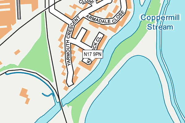 N17 9PN map - OS OpenMap – Local (Ordnance Survey)