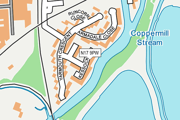 N17 9PW map - OS OpenMap – Local (Ordnance Survey)
