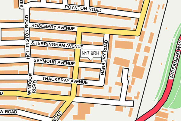 N17 9RH map - OS OpenMap – Local (Ordnance Survey)