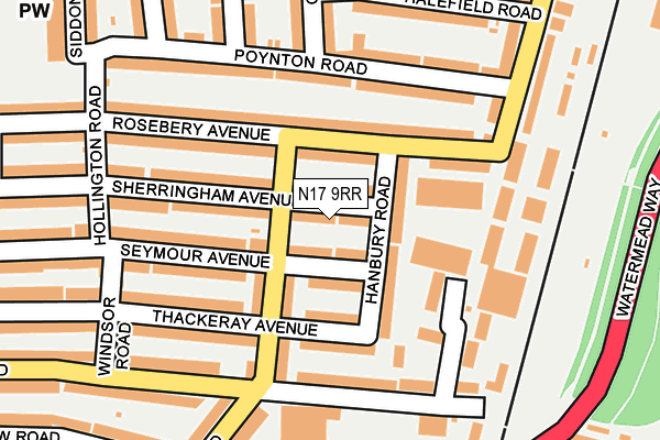 N17 9RR map - OS OpenMap – Local (Ordnance Survey)