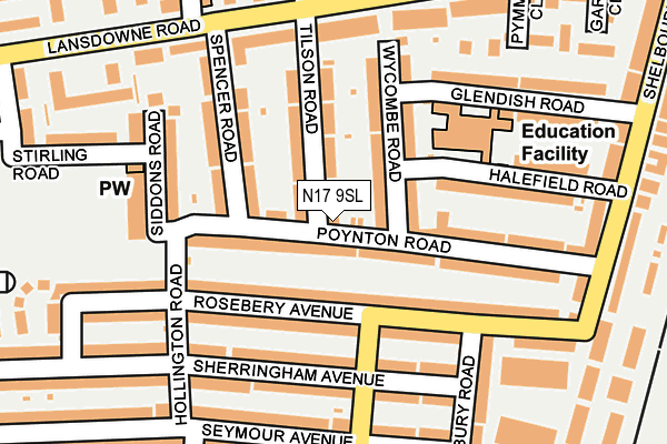 N17 9SL map - OS OpenMap – Local (Ordnance Survey)