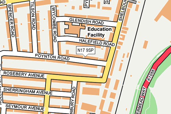 N17 9SP map - OS OpenMap – Local (Ordnance Survey)