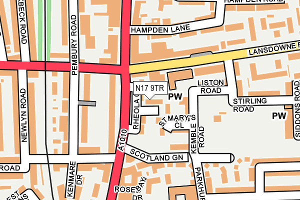 N17 9TR map - OS OpenMap – Local (Ordnance Survey)