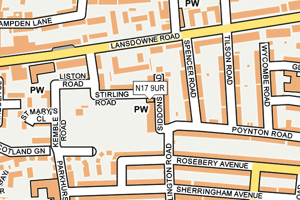 N17 9UR map - OS OpenMap – Local (Ordnance Survey)