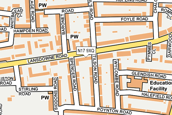 N17 9XQ map - OS OpenMap – Local (Ordnance Survey)