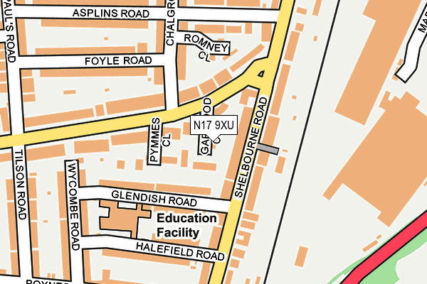 N17 9XU map - OS OpenMap – Local (Ordnance Survey)