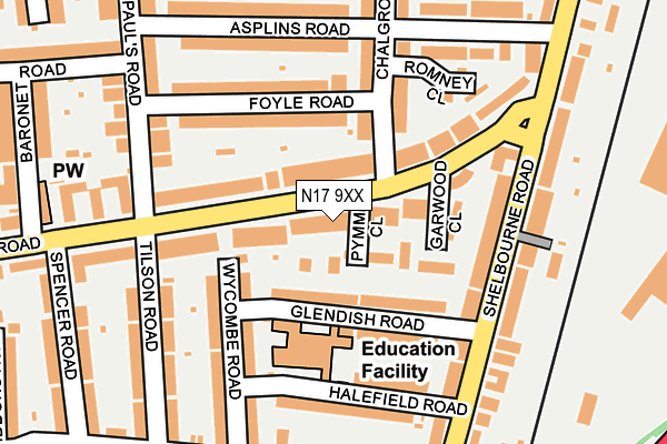 N17 9XX map - OS OpenMap – Local (Ordnance Survey)