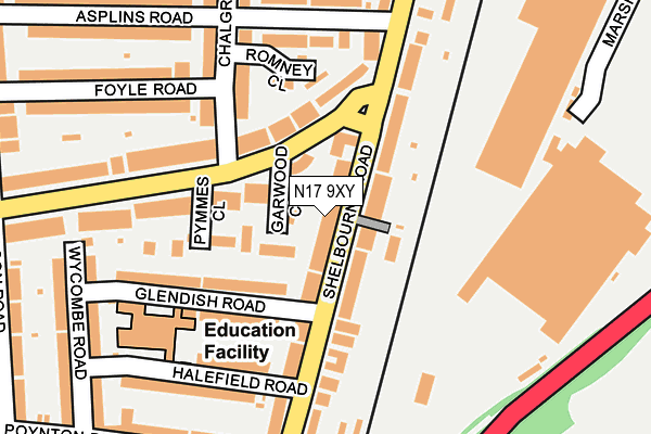 N17 9XY map - OS OpenMap – Local (Ordnance Survey)