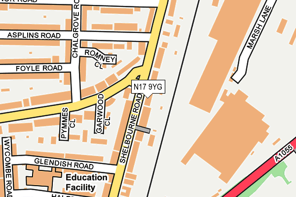 N17 9YG map - OS OpenMap – Local (Ordnance Survey)