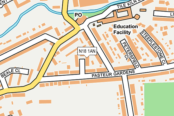 N18 1AN map - OS OpenMap – Local (Ordnance Survey)