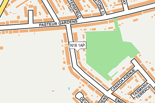 N18 1AP map - OS OpenMap – Local (Ordnance Survey)
