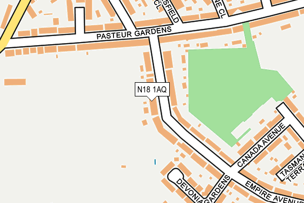 N18 1AQ map - OS OpenMap – Local (Ordnance Survey)