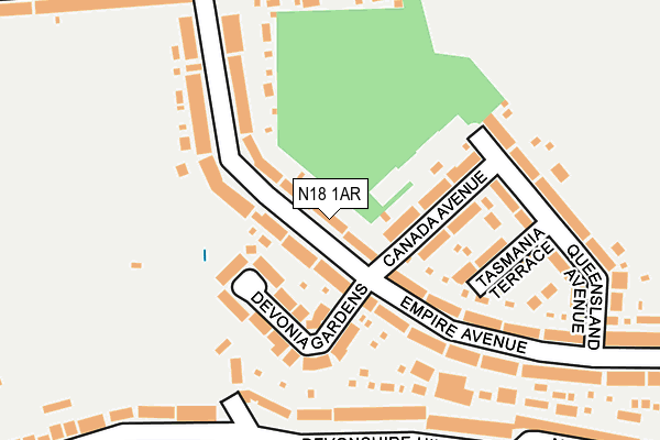 N18 1AR map - OS OpenMap – Local (Ordnance Survey)