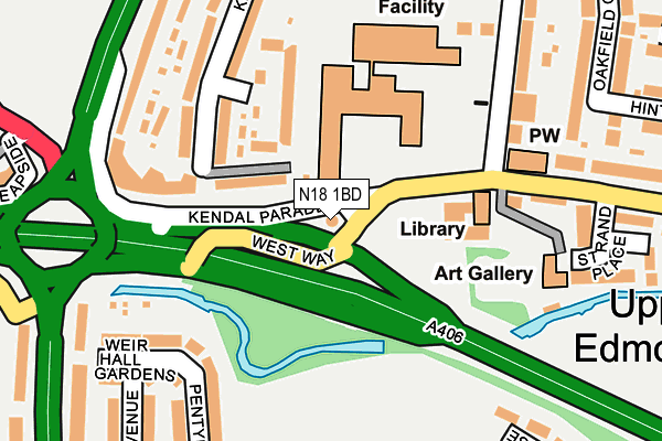 N18 1BD map - OS OpenMap – Local (Ordnance Survey)