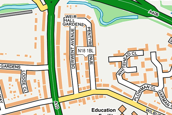 N18 1BL map - OS OpenMap – Local (Ordnance Survey)