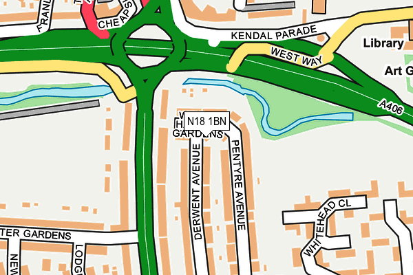 N18 1BN map - OS OpenMap – Local (Ordnance Survey)