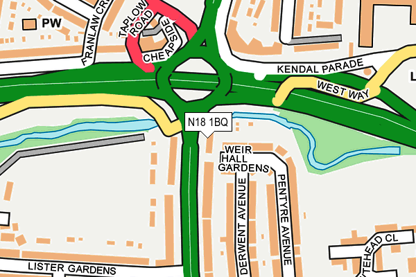 N18 1BQ map - OS OpenMap – Local (Ordnance Survey)