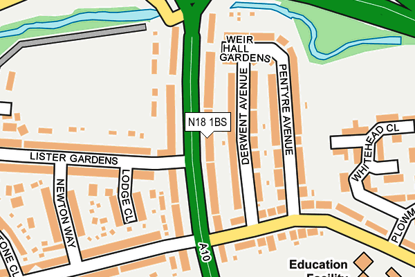 N18 1BS map - OS OpenMap – Local (Ordnance Survey)