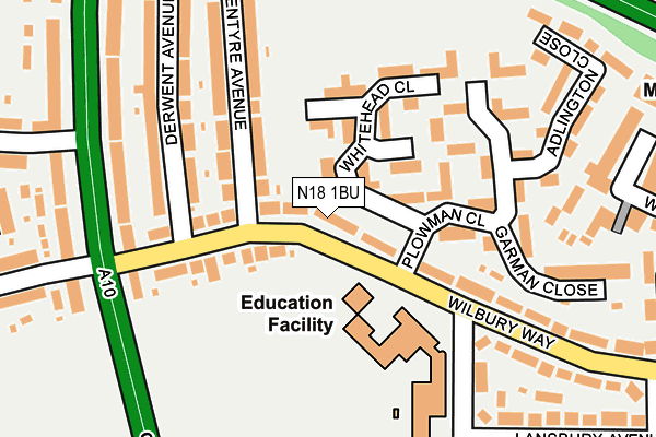 N18 1BU map - OS OpenMap – Local (Ordnance Survey)