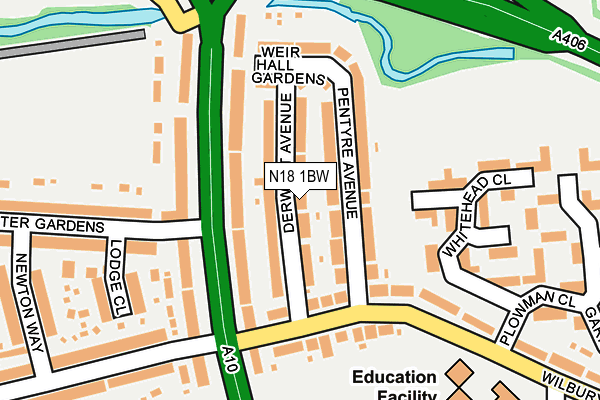 N18 1BW map - OS OpenMap – Local (Ordnance Survey)