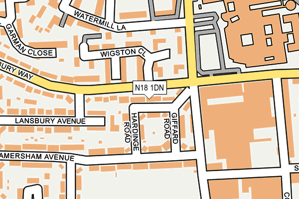 N18 1DN map - OS OpenMap – Local (Ordnance Survey)