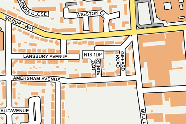 N18 1DP map - OS OpenMap – Local (Ordnance Survey)
