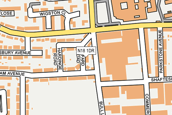 N18 1DR map - OS OpenMap – Local (Ordnance Survey)