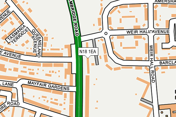 N18 1EA map - OS OpenMap – Local (Ordnance Survey)