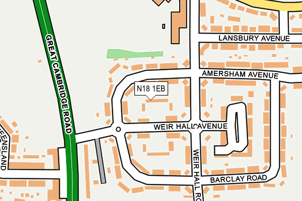 N18 1EB map - OS OpenMap – Local (Ordnance Survey)