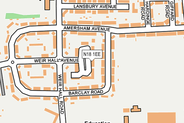 N18 1EE map - OS OpenMap – Local (Ordnance Survey)