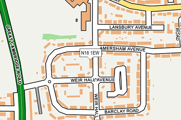 N18 1EW map - OS OpenMap – Local (Ordnance Survey)