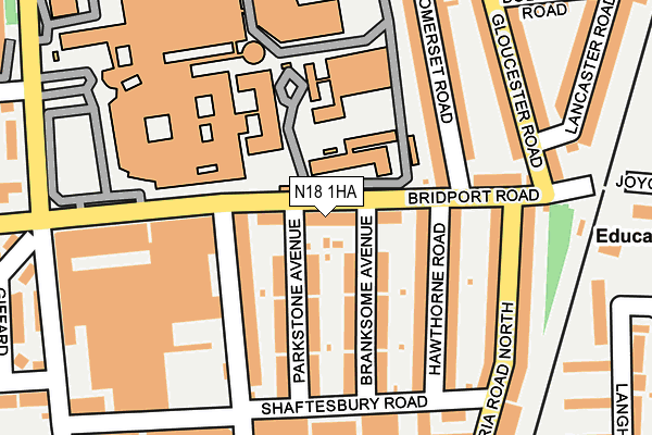 N18 1HA map - OS OpenMap – Local (Ordnance Survey)