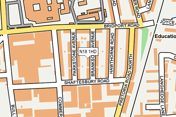 N18 1HD map - OS OpenMap – Local (Ordnance Survey)