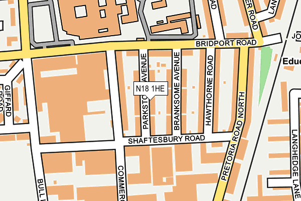 N18 1HE map - OS OpenMap – Local (Ordnance Survey)