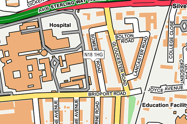 N18 1HG map - OS OpenMap – Local (Ordnance Survey)