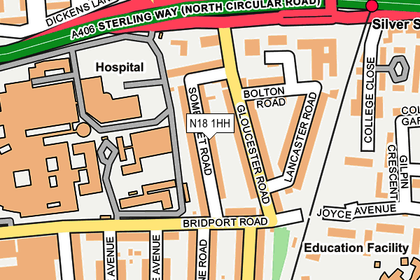 N18 1HH map - OS OpenMap – Local (Ordnance Survey)