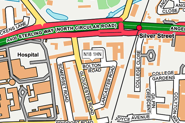 N18 1HN map - OS OpenMap – Local (Ordnance Survey)