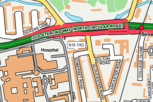 N18 1HQ map - OS OpenMap – Local (Ordnance Survey)