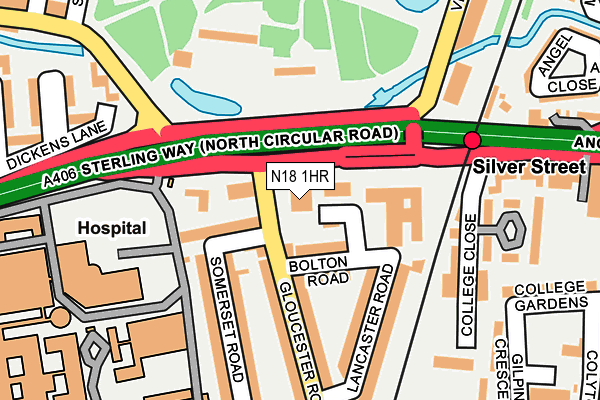 N18 1HR map - OS OpenMap – Local (Ordnance Survey)