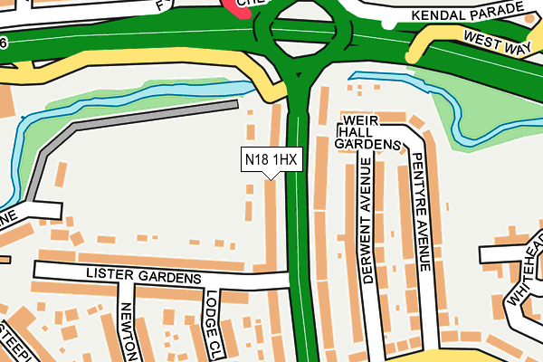 N18 1HX map - OS OpenMap – Local (Ordnance Survey)