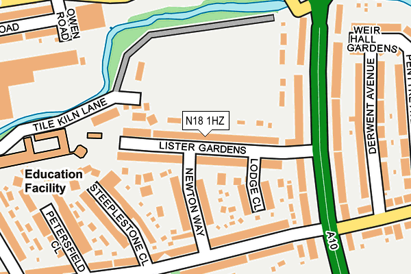 N18 1HZ map - OS OpenMap – Local (Ordnance Survey)