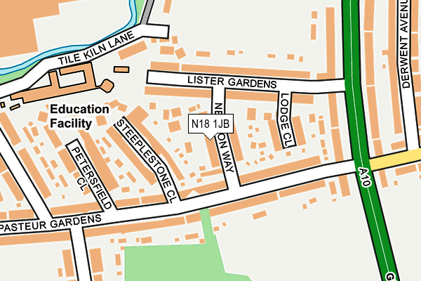 N18 1JB map - OS OpenMap – Local (Ordnance Survey)