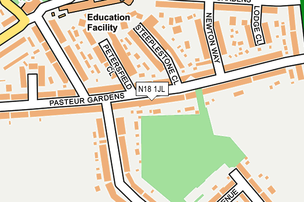 N18 1JL map - OS OpenMap – Local (Ordnance Survey)