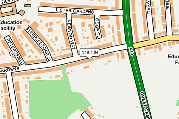 N18 1JN map - OS OpenMap – Local (Ordnance Survey)