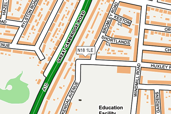 N18 1LE map - OS OpenMap – Local (Ordnance Survey)