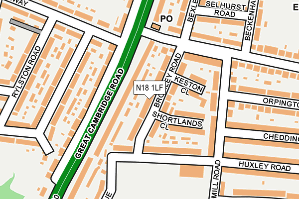 N18 1LF map - OS OpenMap – Local (Ordnance Survey)