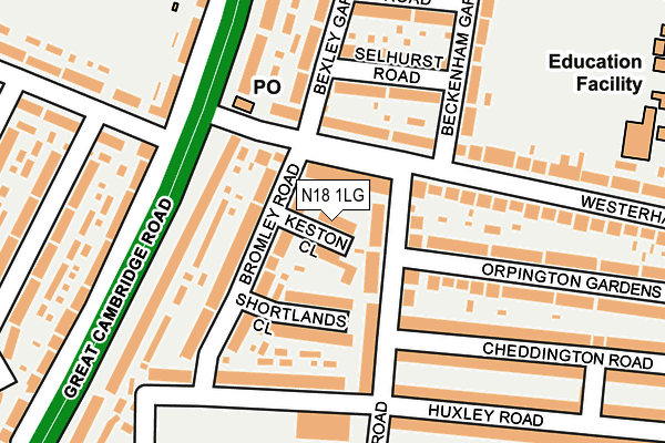 N18 1LG map - OS OpenMap – Local (Ordnance Survey)