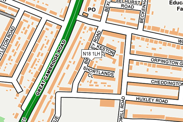N18 1LH map - OS OpenMap – Local (Ordnance Survey)