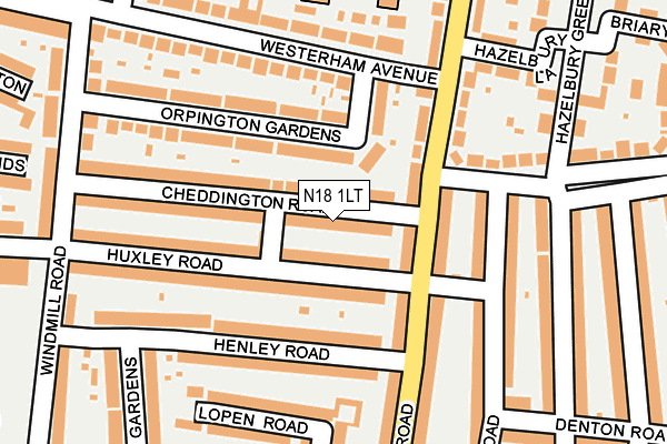 N18 1LT map - OS OpenMap – Local (Ordnance Survey)