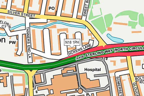 N18 1PH map - OS OpenMap – Local (Ordnance Survey)
